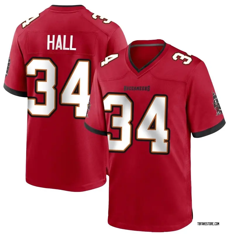 Men's Red Game Bryce Hall Tampa Bay Team Color Jersey